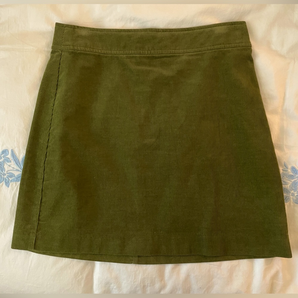 J.crew mini skirt green corduroy size 2